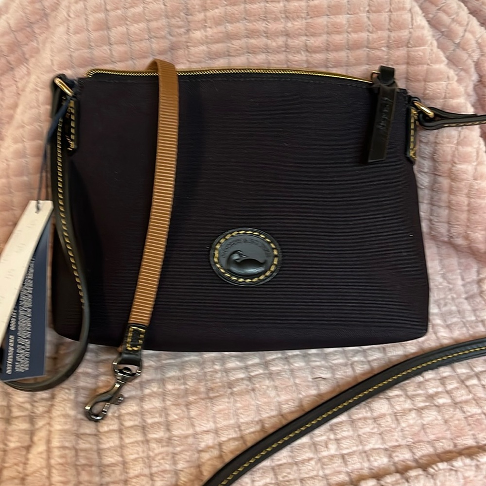 Black nylon Dooney and Bourke small crossbody pouchette NWT.
